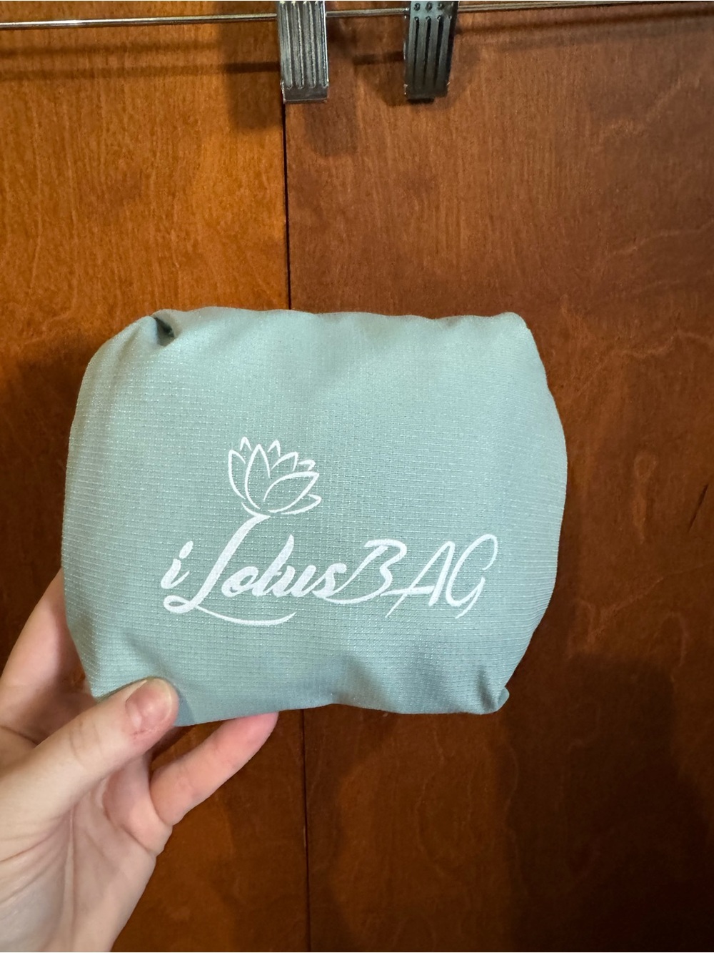 iLotusBAG Foldable Tote Bag in Sage Green